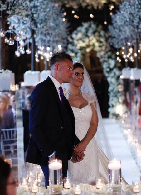 Wedding picture of Richard Gill's son, Jamie Vardy, and his wife.